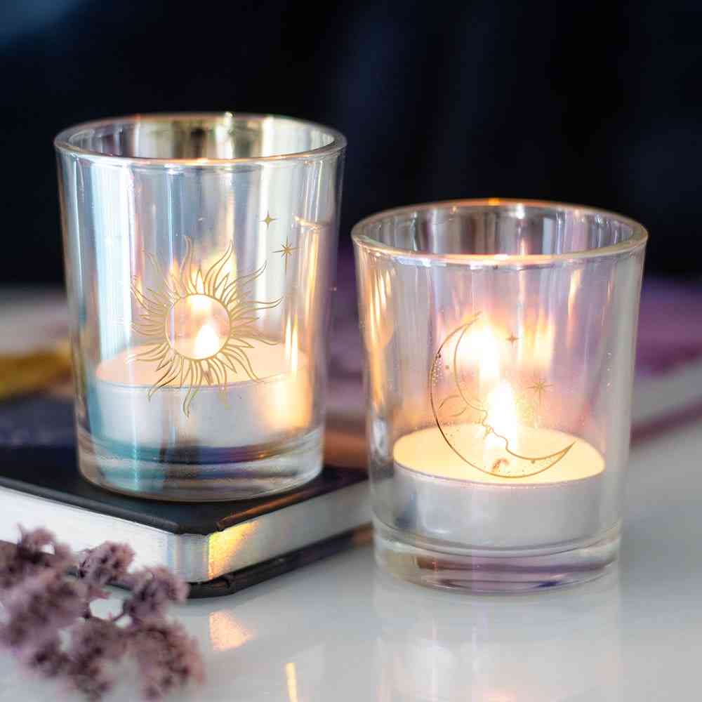 Something Different - Iridescent Sun and Moon Votive Kaarsenstandaard - Multicolours